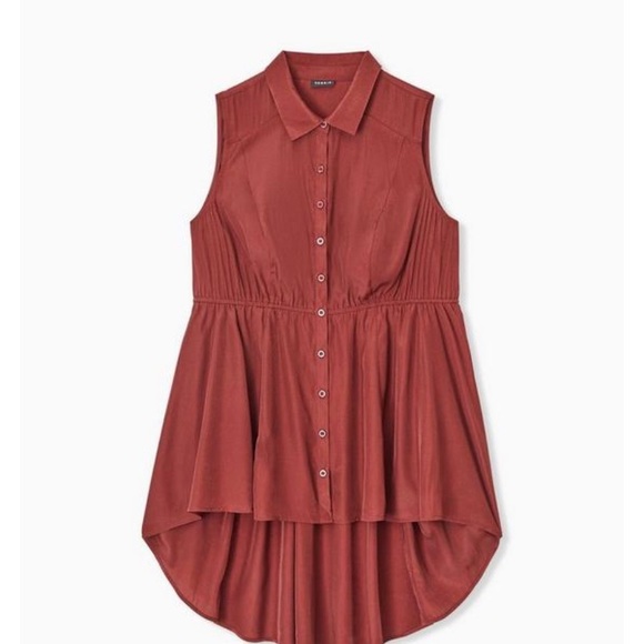 TORRID Babydoll POPLIN BUTTON-FRONT SHIRT Size 5X - Picture 2 of 8